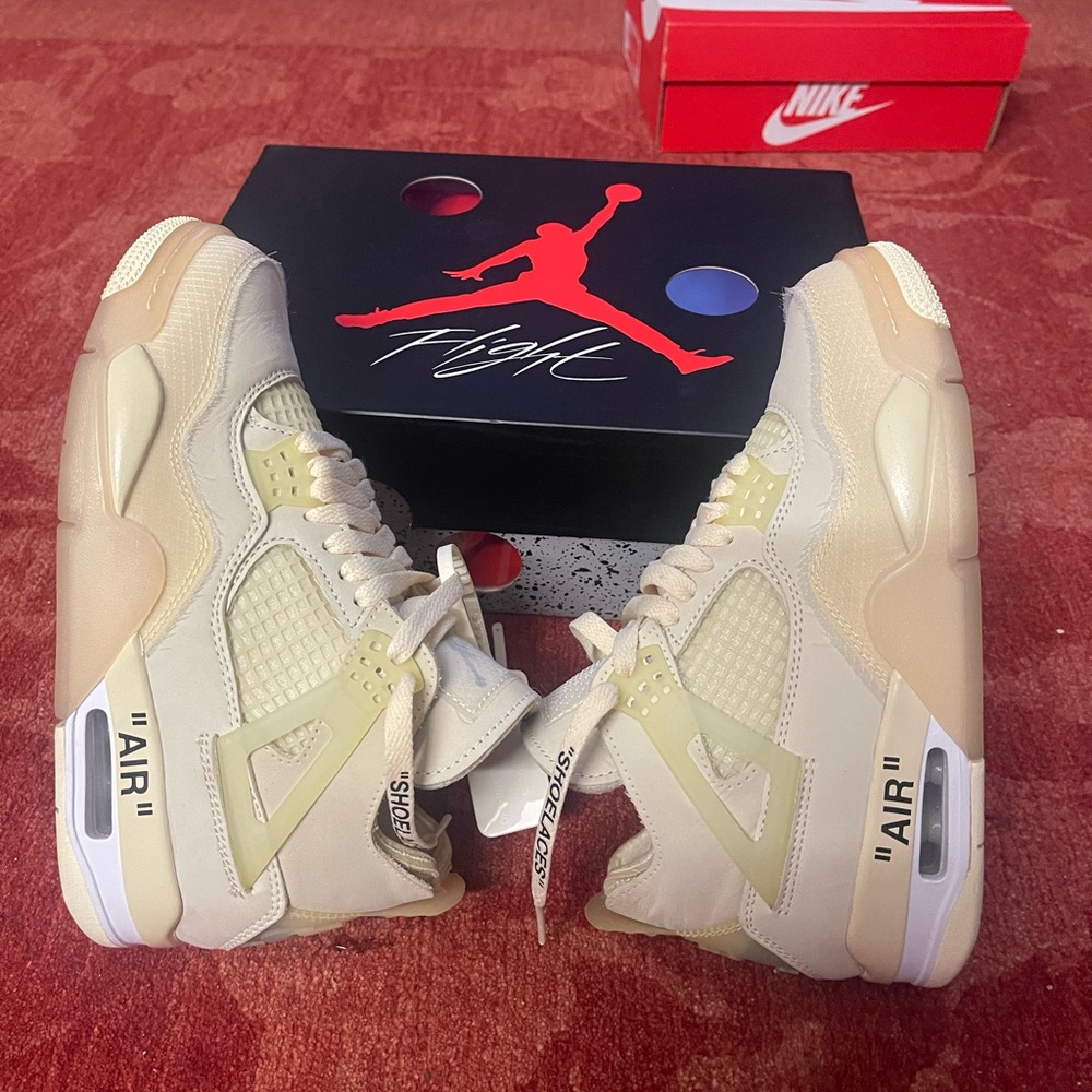 Off-White x Wmns Air Jordan 4 Retro SP 'Sail'. - Picture 2 of 15
